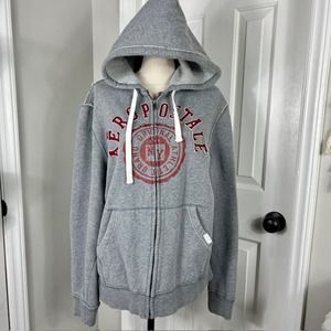 AEROPOSTALE Original Brand Grey Full Zip Hoodie AERO 1987